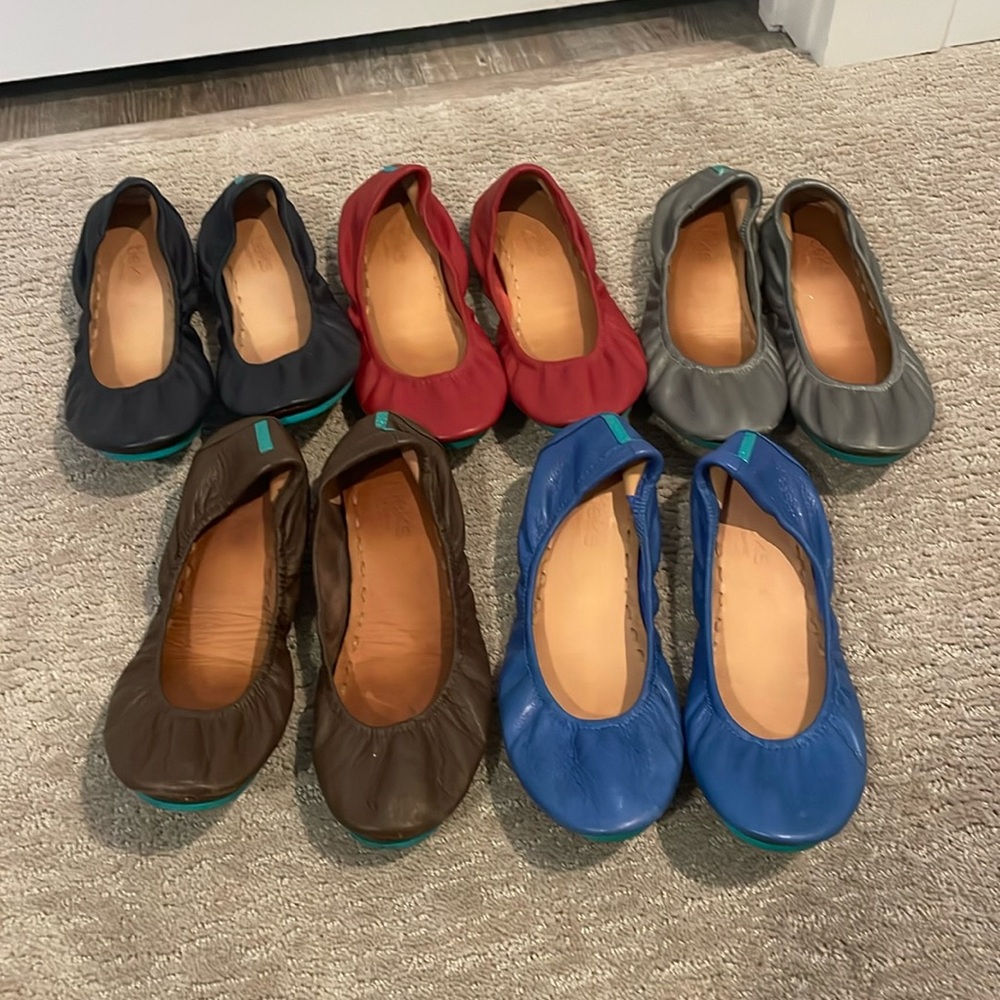 5 pairs of Tieks ballet flats, size 8